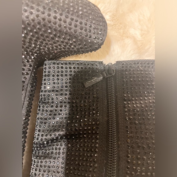 Vintage black rhinestones platform booties - Picture 4 of 5